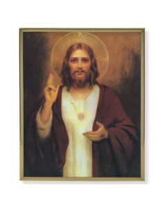8" x 10" Gold Plaque Frame with a Chambers: Sacred Heart of Jesus Print