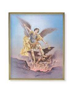 8" x 10" Gold Plaque Frame with a Saint Michael Print