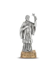 4 1/2" Pewter Saint Francis Xavier Statue, Gift Boxed-P65