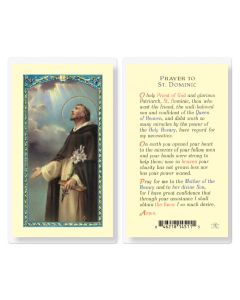 Prayer to Saint Dominic Holy Card
