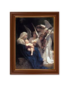 15 1/2" x 19 1/2" Walnut Finish Frame with Gold Accent and a 12" x 16" Bouguereau: Heavenly Melody Textured Art