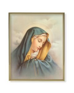 8" x 10" Gold Plaque Frame with a Our Lady of Sorrows Print