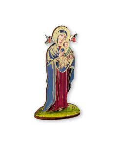 6" Our Lady of Perpetual Help Laser Cut Wood Statue with Biography