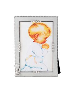 White Pearlized Praying Little Boy Photo Frame-P65