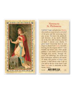 Novena to St Philomena Laminated Holy Card. Inc. of 25