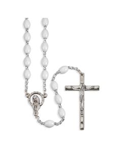 White Plastic Bead Rosary