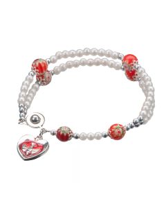 Confirmation Pearl Bead Bracelet with Red Our Father Beads