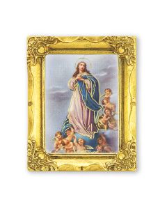 3" x 2" Antique Gold Frame with Immaculate Conception Print-P65