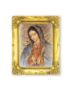 3" x 2" Antique Gold Frame with Our Lady of Guadalupe Print-P65