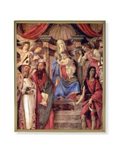 8" x 10" Gold Plaque Frame with a Madonna Throne of Angels and Saints Print