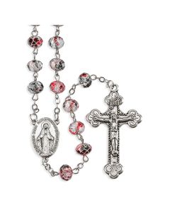 Black Speckled Bead Rosary-P65