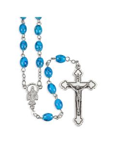 Dark Blue Marbleized Bead Rosary -P65