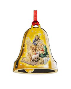 2 3/4" x 2 1/4" Holy Family and Praying Angel Christmas Bell Shaped Ornament