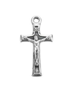 3/4" Antiqued Silver Oxidized Flared Inset Crucifix