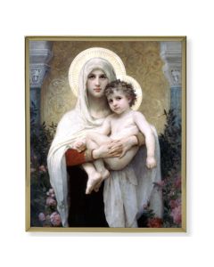 8" x 10" Gold Plaque Frame with a Bouguereau: Madonna of Roses Print