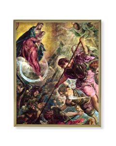 8" x 10" Gold Plaque Frame with a Battle of Archangel St. Michael Print