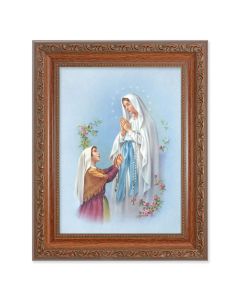 8.25" x 10.25" Ornate Wood Frame with a 6" x 8" Our Lady of Lourdes Print