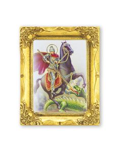 3" x 2" Antique Gold Frame with Saint George Print-P65