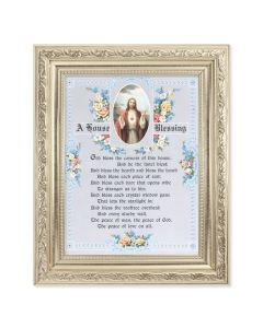 8.25" x 10.25" Silver Ornate Frame with a 6" x 8" A House Blessing Print