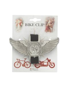 Saint Christopher Wings Pewter Bike Clip