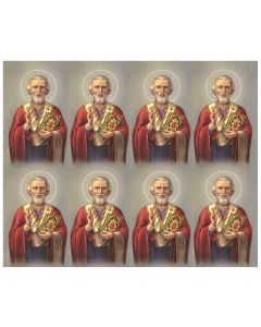 Saint Nicholas Eight-Up Micro Perforated Holy Cards