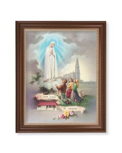13 1/2" x 16 9/16" Walnut Finished Frame with 11" x 14" Our Lady of Fatima Textured Art