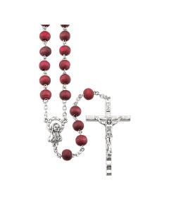 Rose Scented Wood Bead Rosary