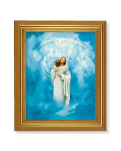 10" x 12" Gold Leaf Finish Beveled Frame with 8" x 10" Christ- Welcoming Home Textured Art
