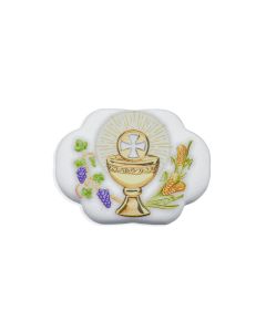 Magnetic Resin Statuette of Communion with Chalice and Grapes