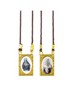 Gold Metal Patina Scapular-P65