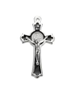 2" Saint Benedict Crucifix with Black Epoxied Inlay