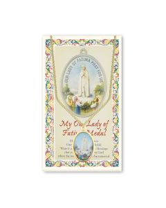 Our Lady of Fatima Epoxied Patron Saint Medal and a 18" Chain