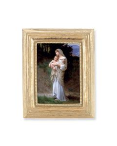 3 3/4" x 4 1/2" Gold Frame with a Our Lady of Divine Innocence Print-P65