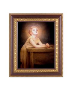 11 1/2" x 13 1/2" Cherry Frame with Gold Trim with an 8" x 10" Thy Will be Done Print
