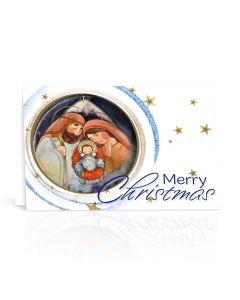 Holy Family in Circular Art Christmas Greeting Card