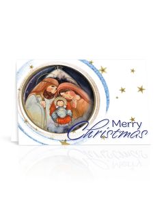Holy Family in Circular Art Christmas Greeting Card Boxed