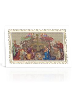 Nativity Stucco Scene Christmas Greeting Card