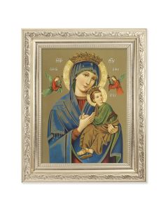 8.25" x 10.25" Silver Ornate Frame with a 6" x 8" Our Lady of Perpetual Help Print