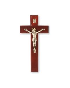 9" Dark Cherry Cross with Antiqued Silver Finish Italian Corpus