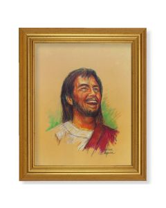 10" x 12" Gold Leaf Finish Beveled Frame with 8" x 10" Segura: Laughing Jesus Textured Art