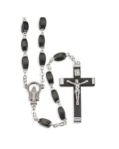 Black Boxwood Bead Rosary