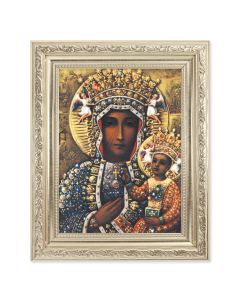 8.25" x 10.25" Silver Ornate Frame with a 6" x 8" Our Lady of Czestochowa Print