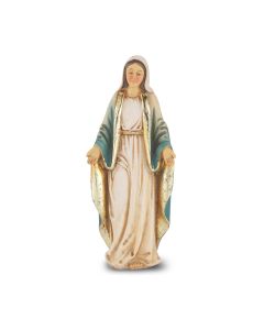 4" Cold Cast Resin Hand Painted Statue of Our Lady of Grace in a Deluxe Window Box-P65