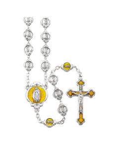 Our Lady of Guadalupe Medal Bead Epoxied Rosary, Boxed