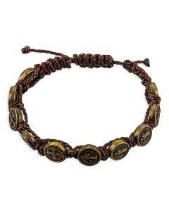St. Benedict Blessed Bead Cord Bracelet with Saint Benedict Medal