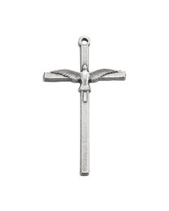 1 1/2" Antiqued Silver Oxidized Holy Spirit Confirmation Crucifix