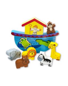 Noah's Ark Wooden Block Play Set
