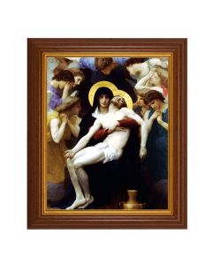 10 1/2" x 12 1/2" Walnut Finish Beveled Frame with 8" x 10" Bouguereau: Pieta Textured Art