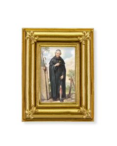 Gold Frame with Fleur de lis Corners and a Saint Peregrine Print