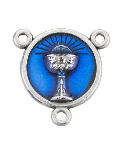 Chalice with Host Centerpiece with Blue Epoxy